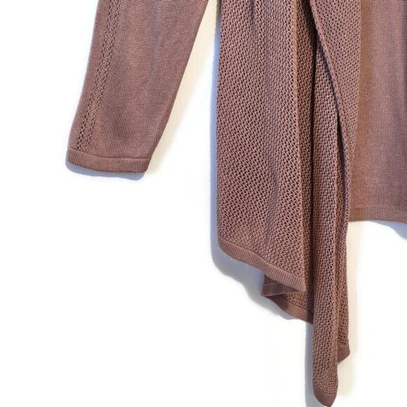 August Silk Shawl Collar Knit Cardigan Sweater Pink Mauve Long Sleeve Workwear M - Picture 6 of 12
